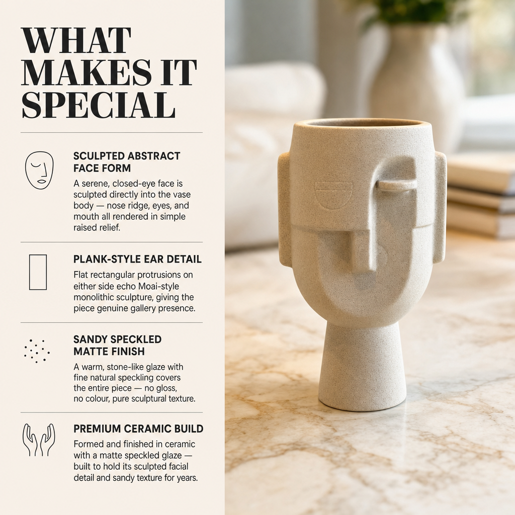Monolith Face Vase — Sandy Ceramic