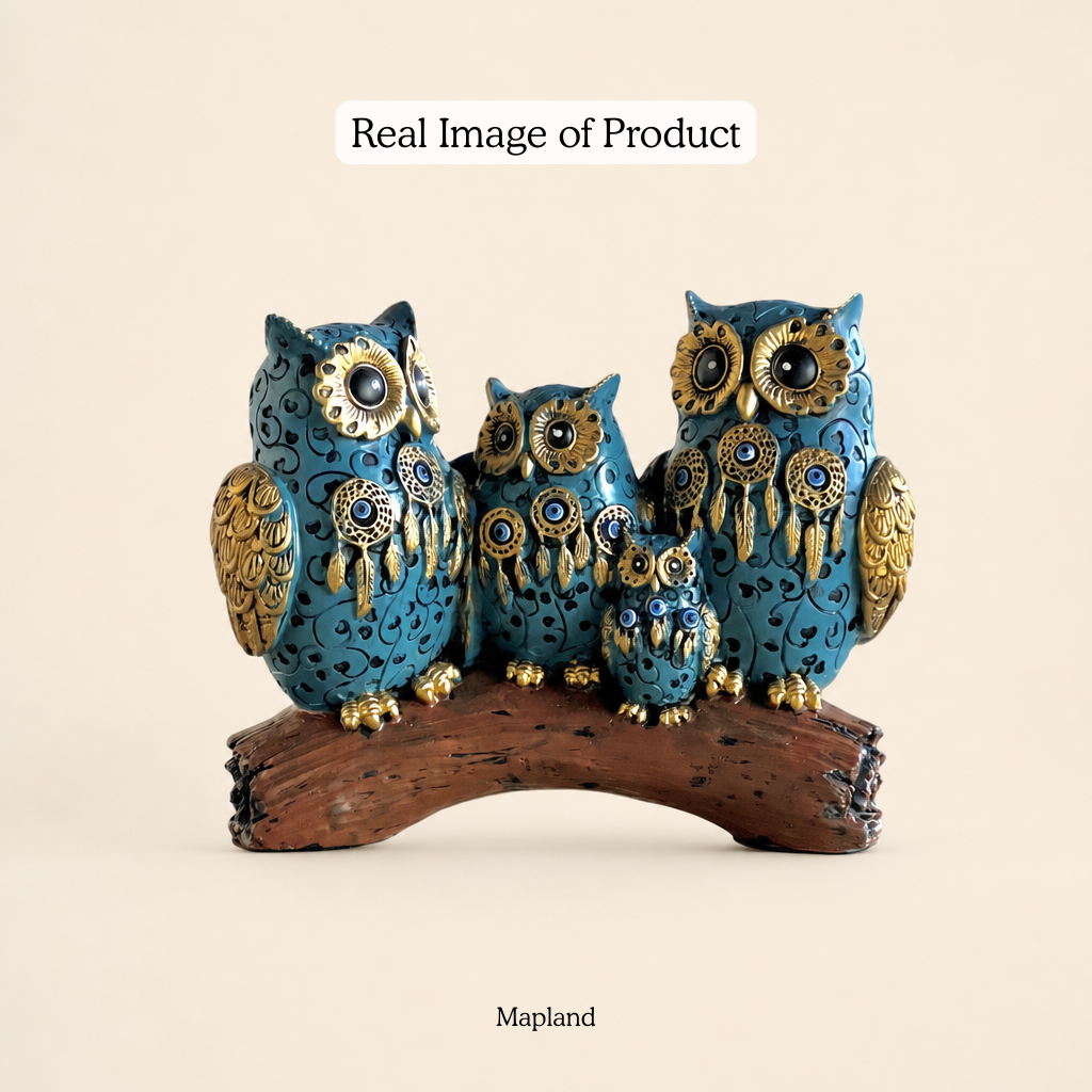 Family Nest Evil Eye Owl Figurine