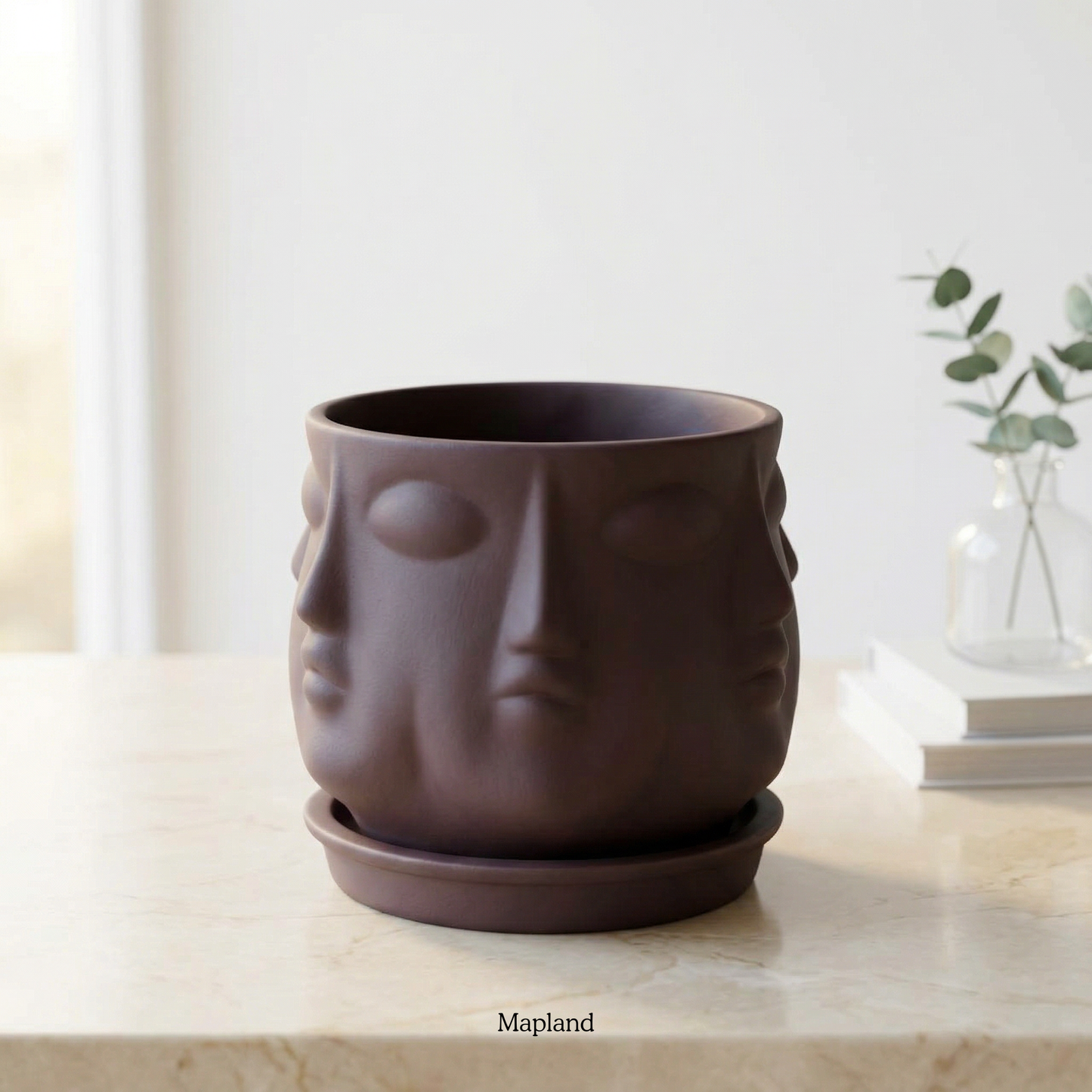 Multi-Face Ceramic Planter handmade ceramic planter — angle view, Indian artisan craft | Mapland
