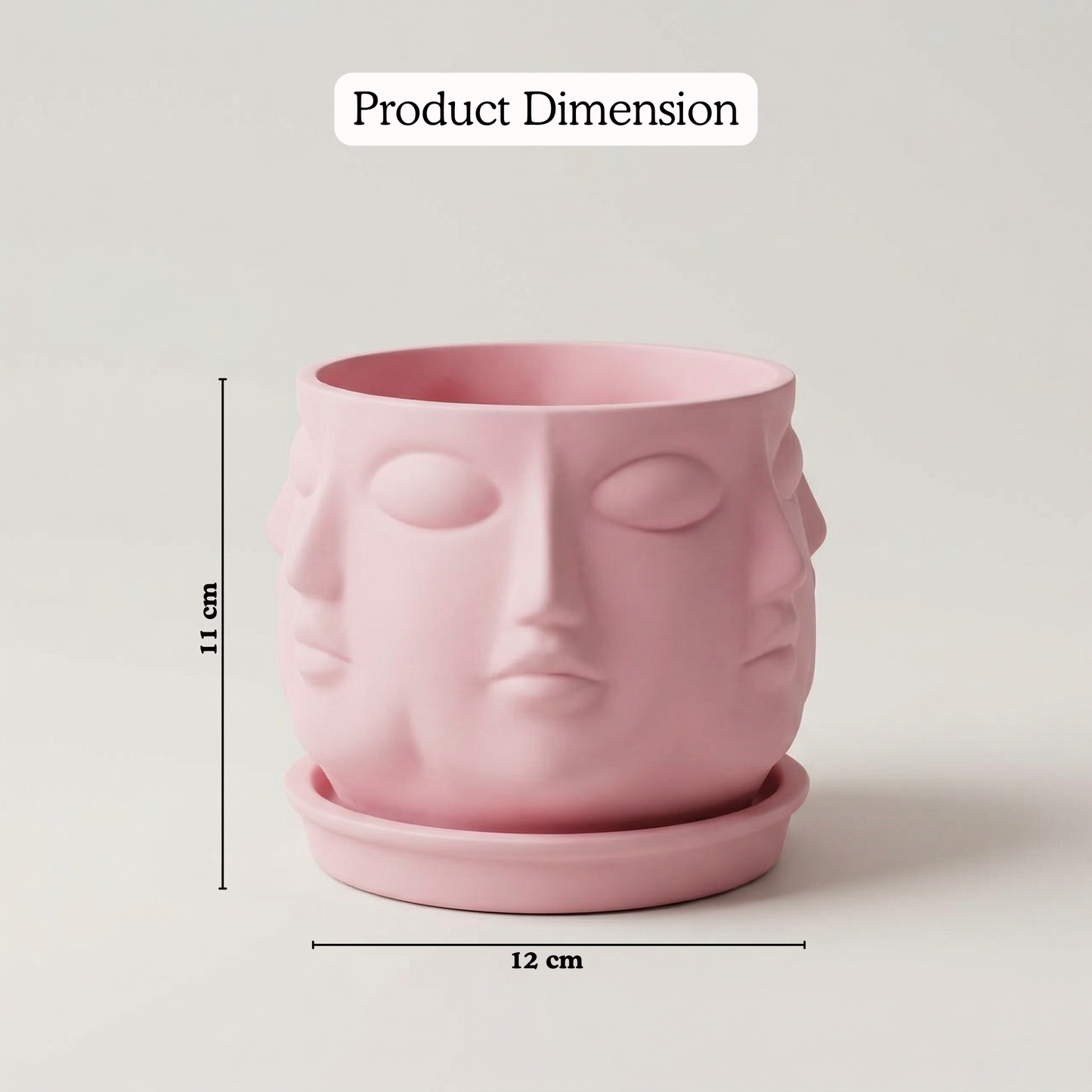 Multi-Face Ceramic Planter handmade ceramic planter — detail view, Indian artisan craft | Mapland