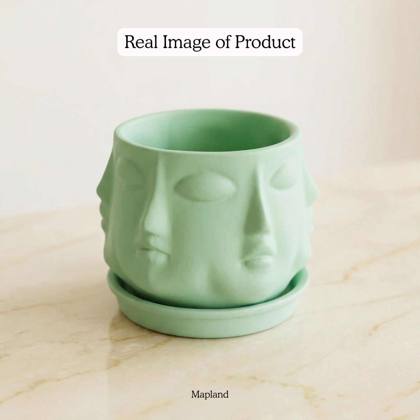 Multi-Face Ceramic Planter handmade ceramic planter — top view, Indian artisan craft | Mapland