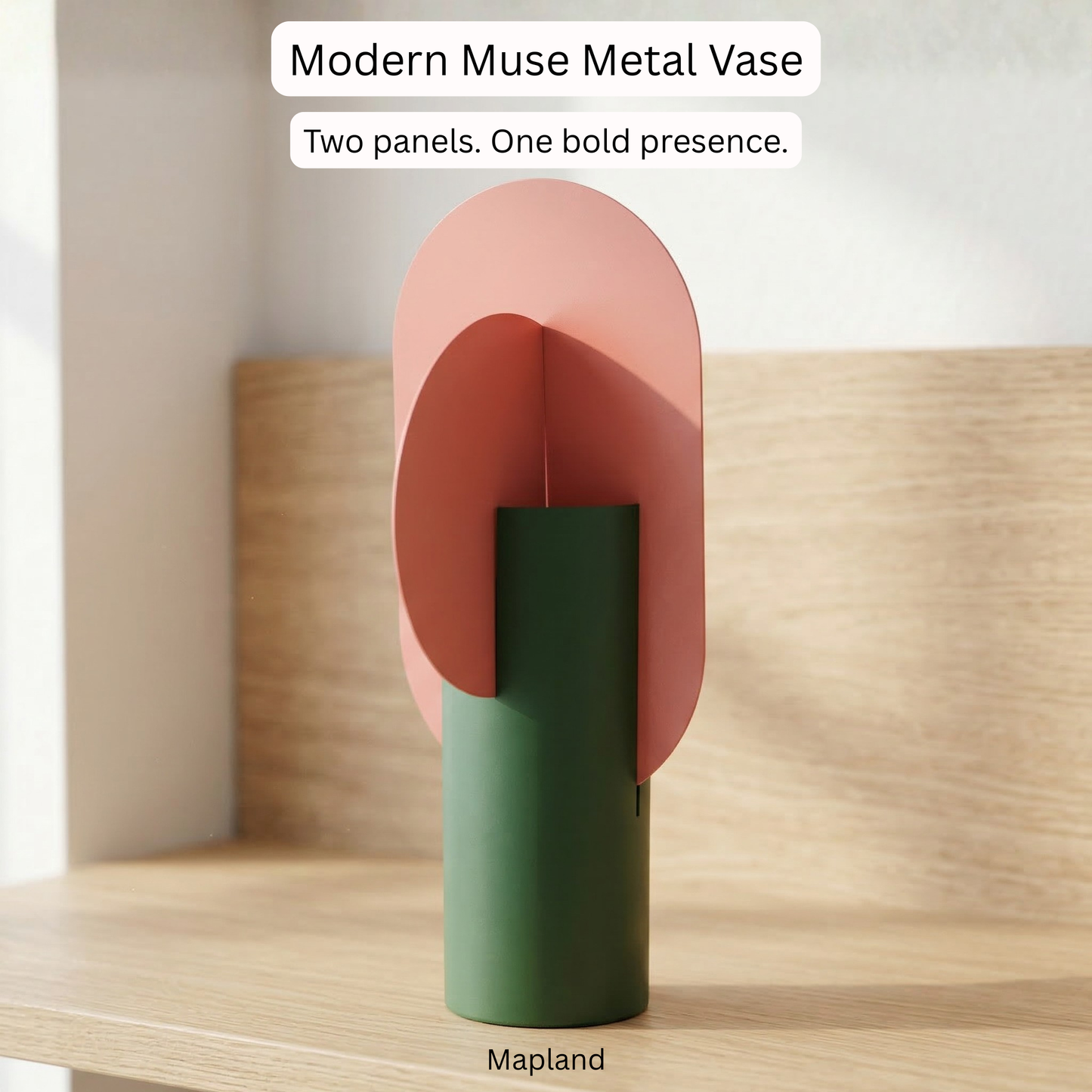 Modern Muse Metal Vase -- decorative home accent, resin home decor | Mapland