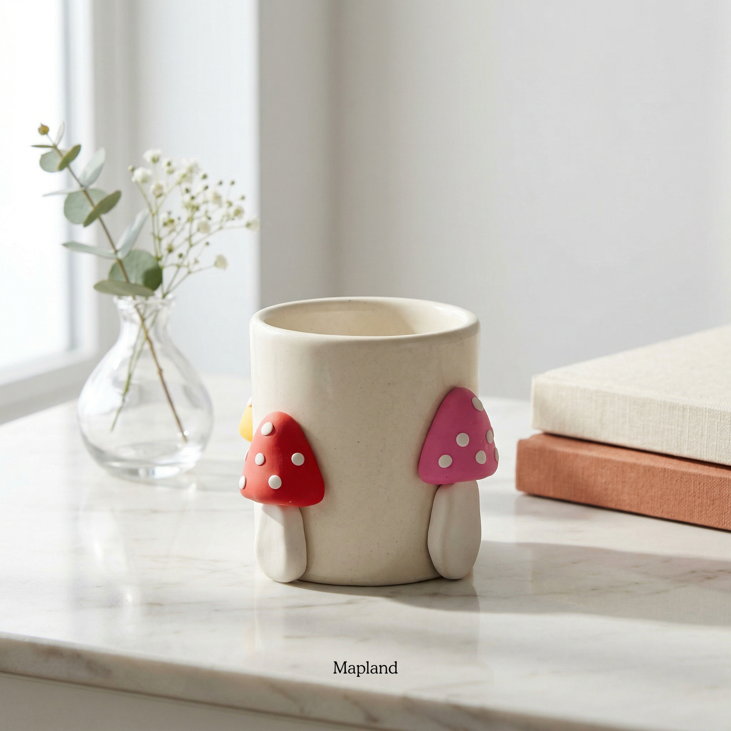 Mushroom Magic Planter handmade ceramic planter, Indian artisan craft | Mapland