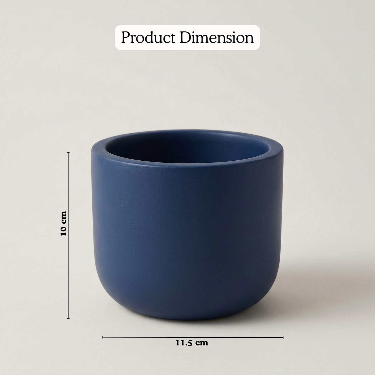 Navy Blue Terracotta Planter handmade ceramic planter — detail view, Indian artisan craft | Mapland