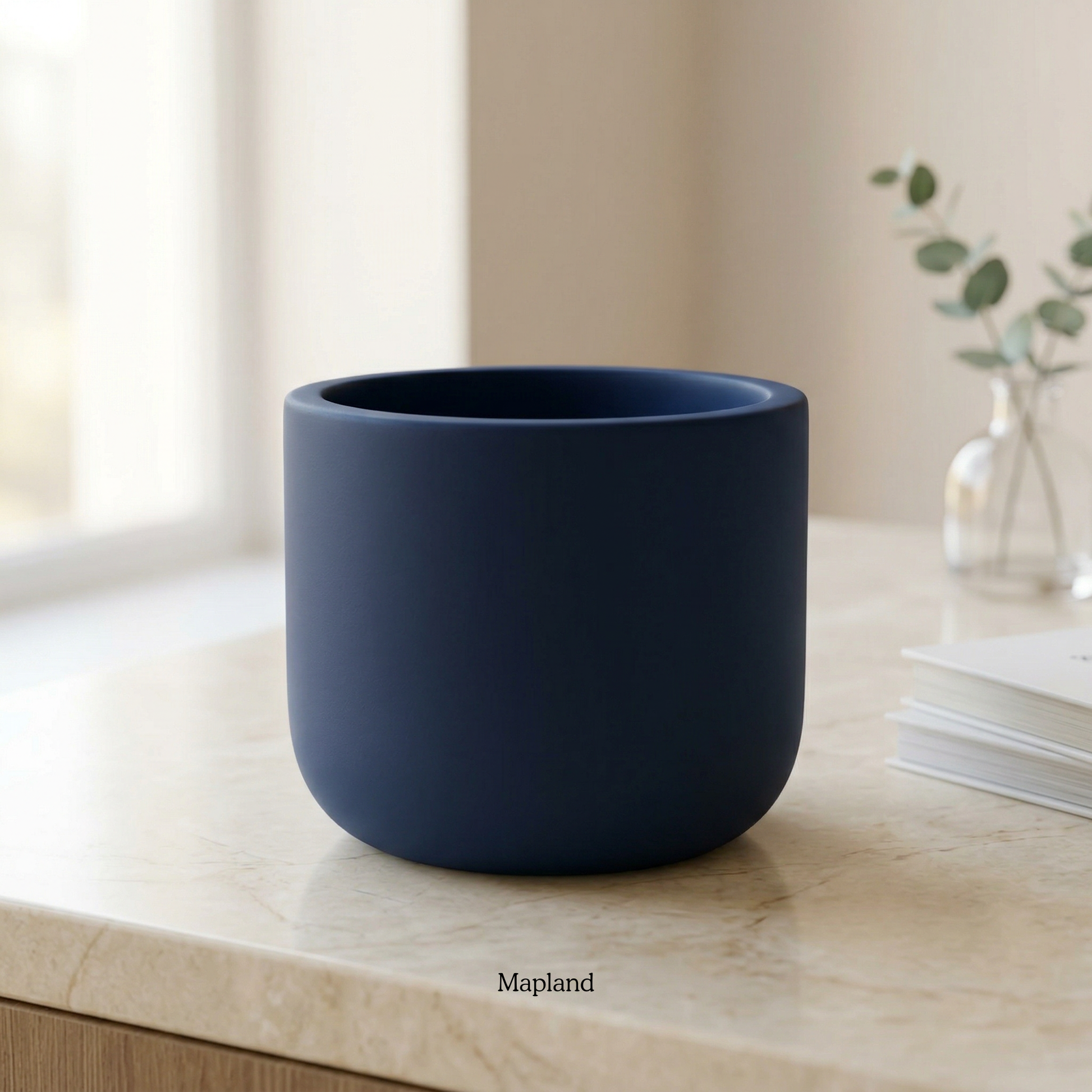 Navy Blue Terracotta Planter handmade ceramic planter, Indian artisan craft | Mapland