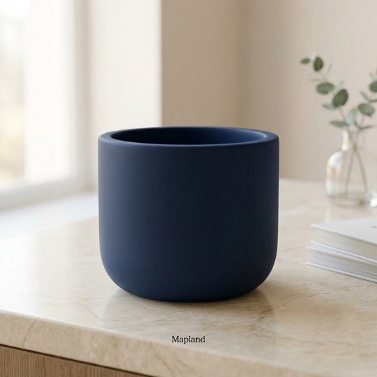 Navy Blue Terracotta Planter handmade ceramic planter, Indian artisan craft | Mapland