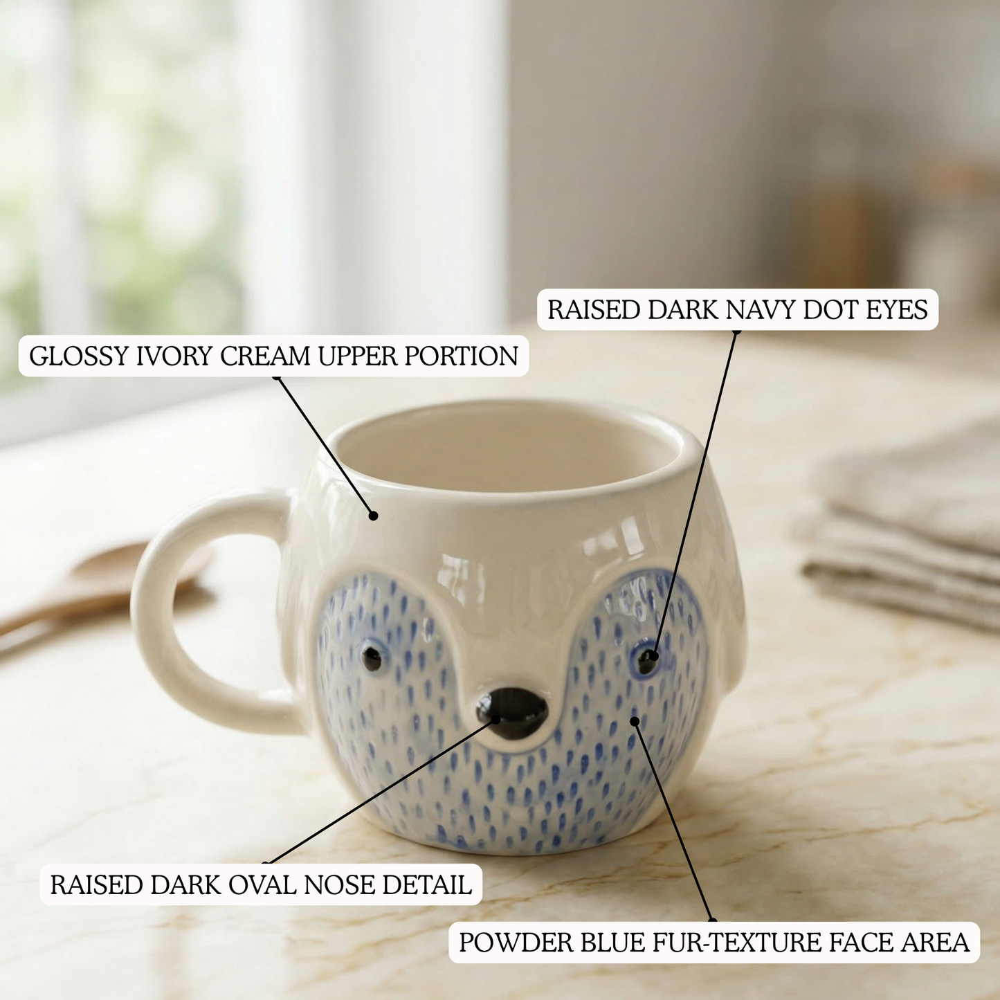 Bear Face Ceramic Mug - Mapland