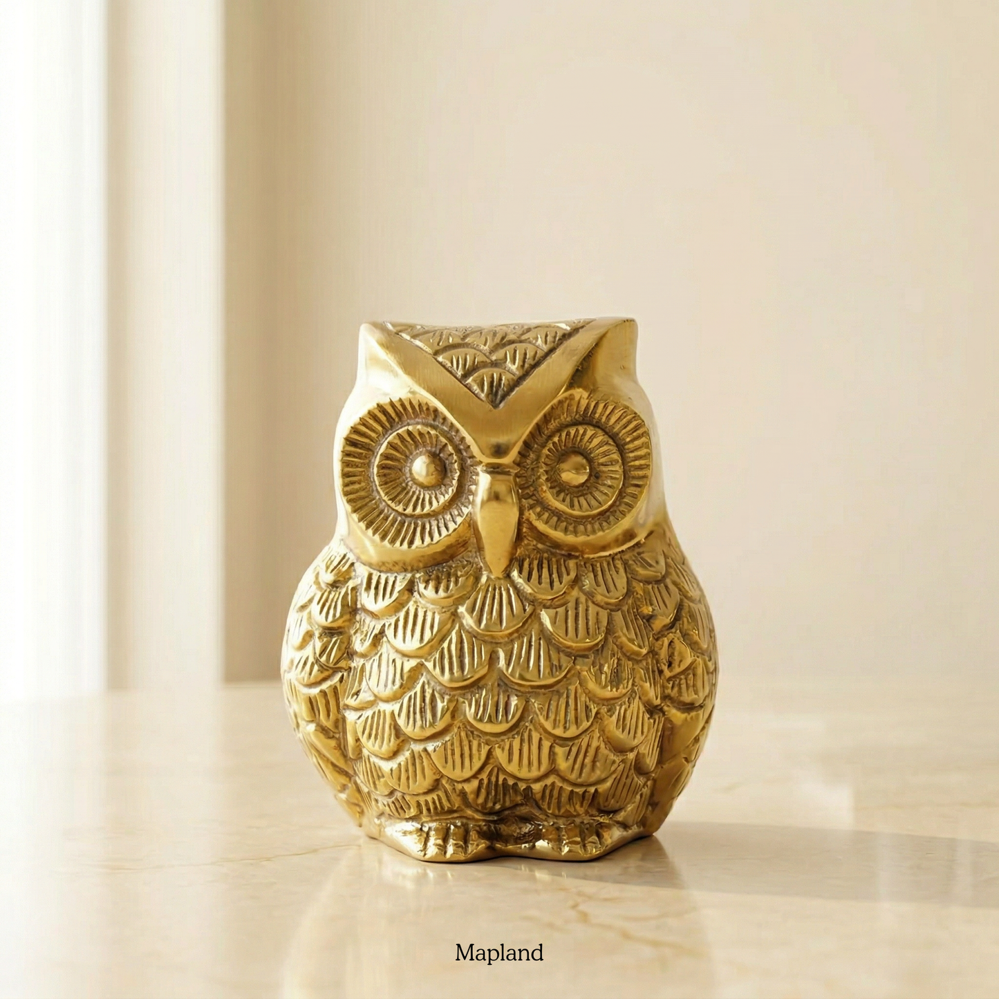 Brass owl statue lucky home decor showpiece pure brass | Mapland