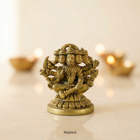 Panchmukhi Hanuman Brass Idol — Solid Pure Brass Figurine