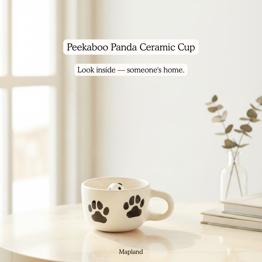 Peekaboo Panda Ceramic Cup