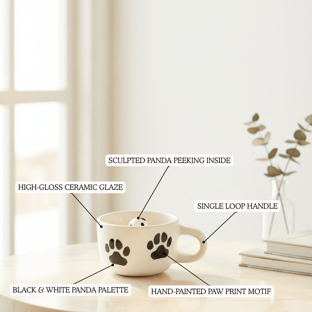 Peekaboo Panda Ceramic Cup