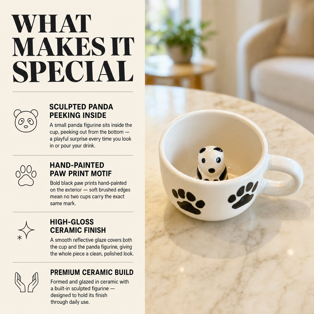 Peekaboo Panda Ceramic Cup