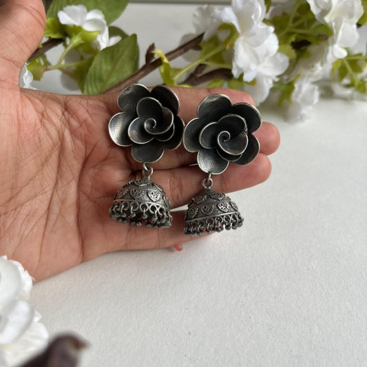 Phulvari Oxidized Earrings for Women – Ethnic Silver Imitation Jewery