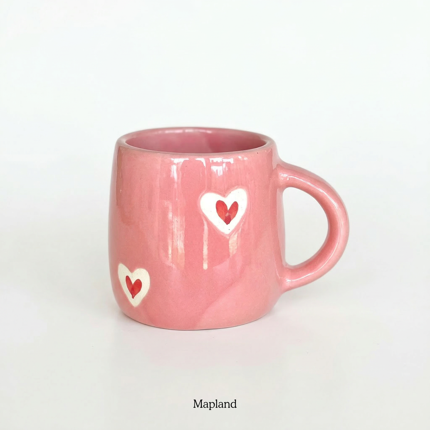 Pink Heart Outlined Ceramic Mug - Mapland