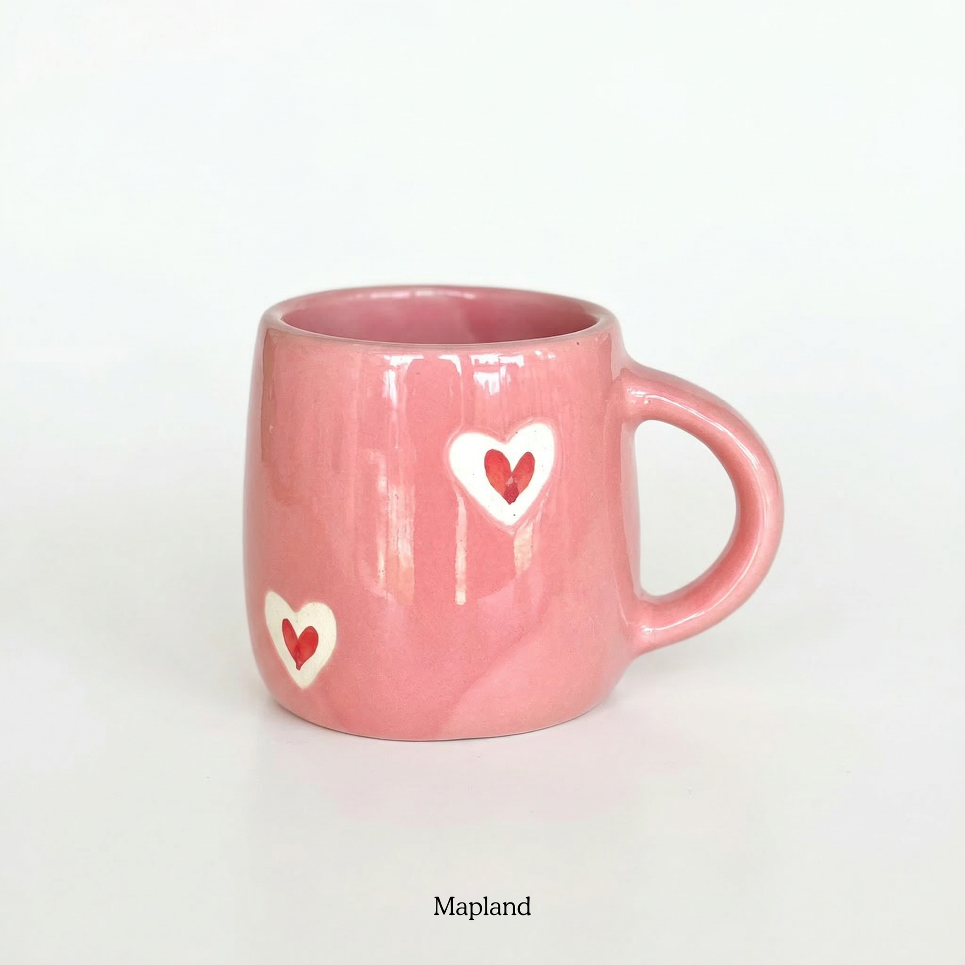 Pink Heart Outlined Ceramic Mug - Mapland