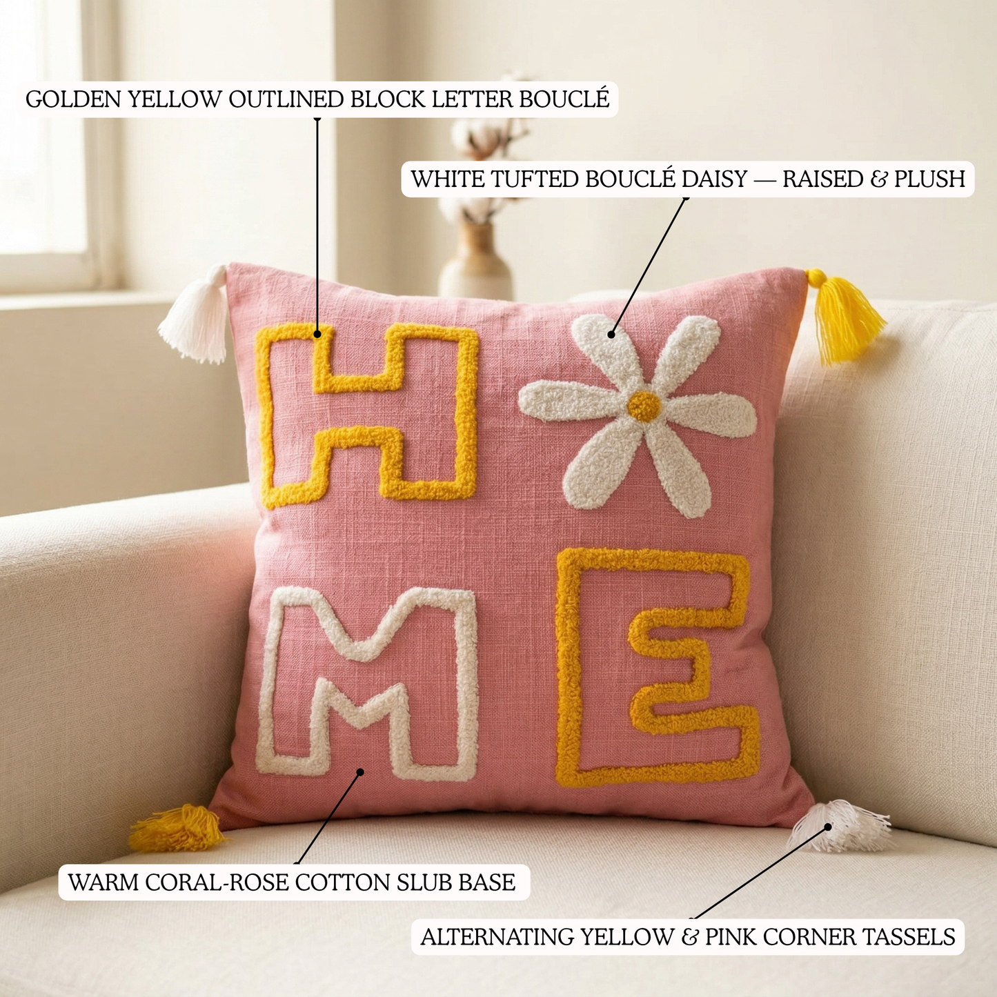 Pink Soft Delight Cushion Cover 16*16 Inches