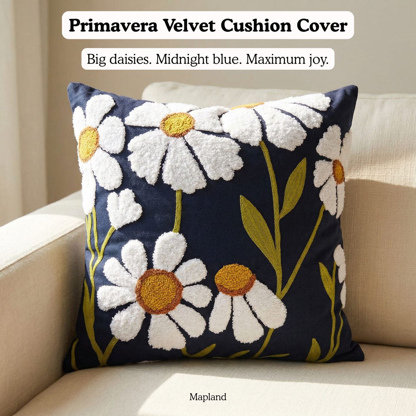 Primavera Velvet Cushion Cover 16*16 Inches