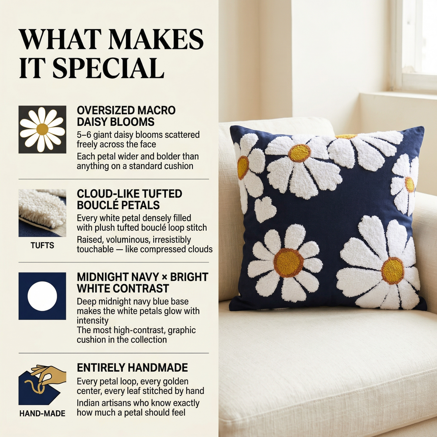 Primavera Velvet Cushion Cover 16*16 Inches