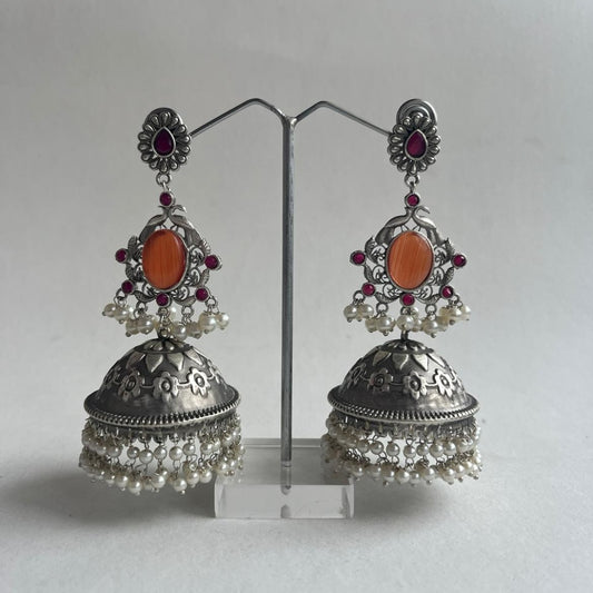 Raavi Oxidized Earrings for Women – Ethnic Silver Imitation Jewelry