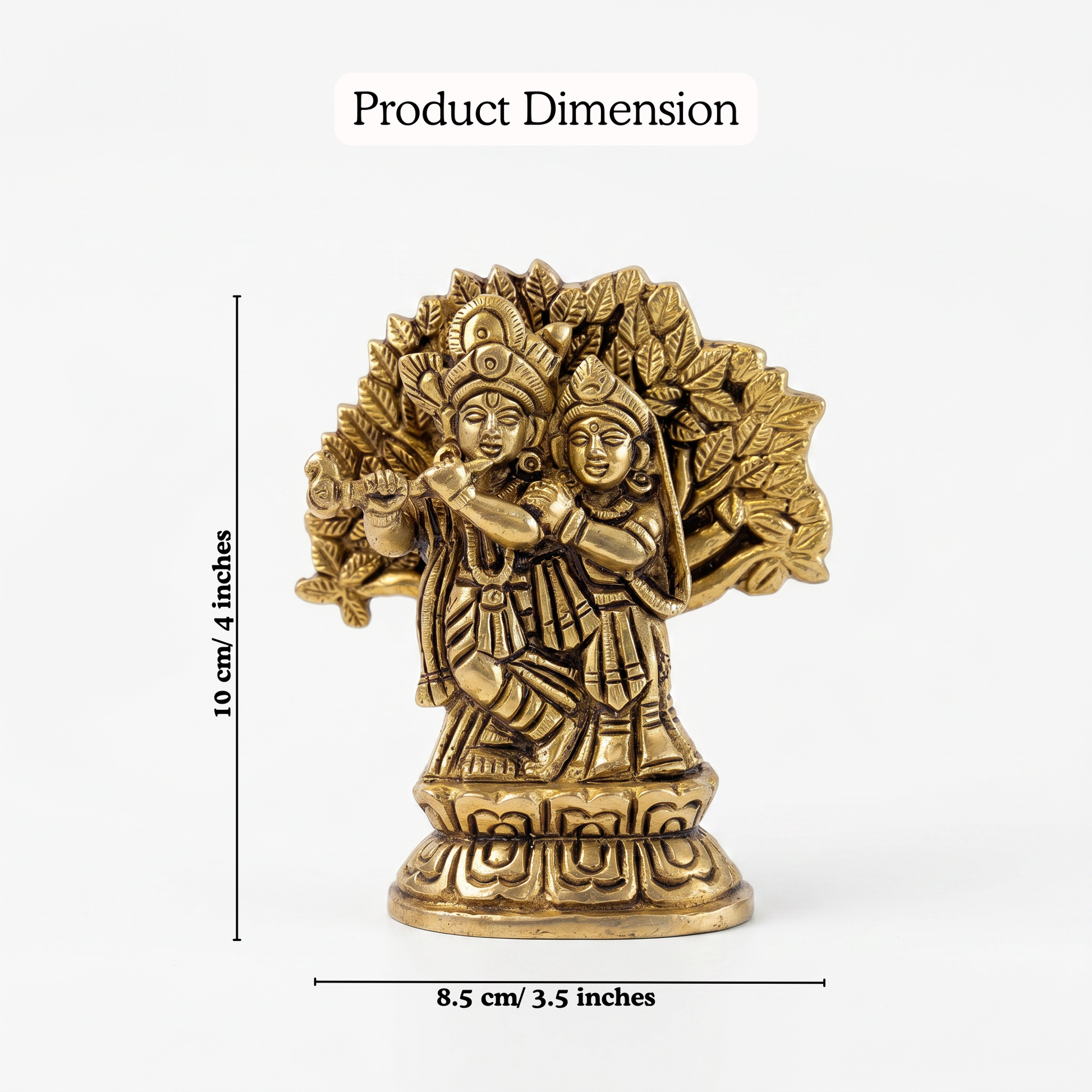 Radha Krishna brass idol dimensions 10cm 608g | Mapland