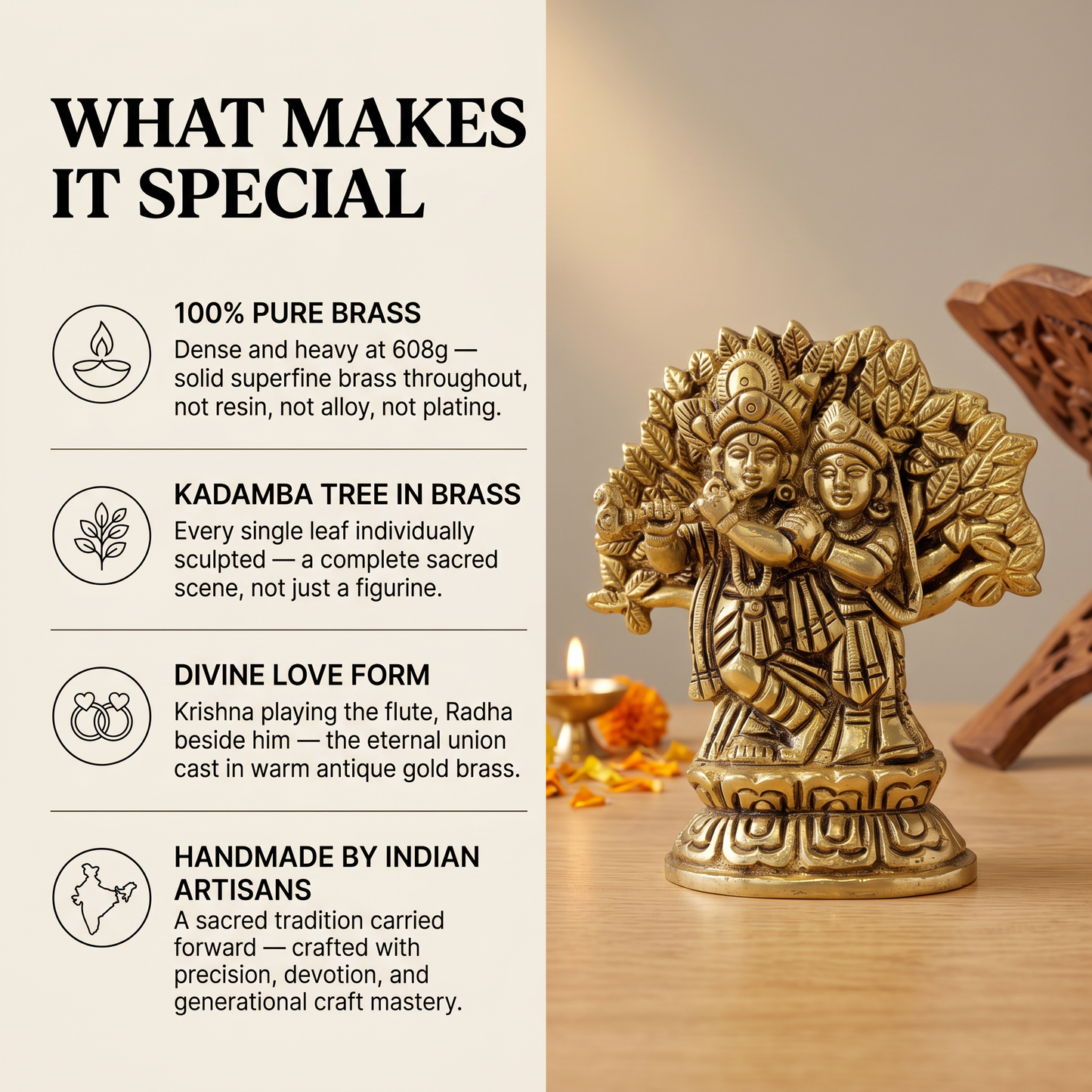 Radha Krishna brass figurine what makes it special | Mapland