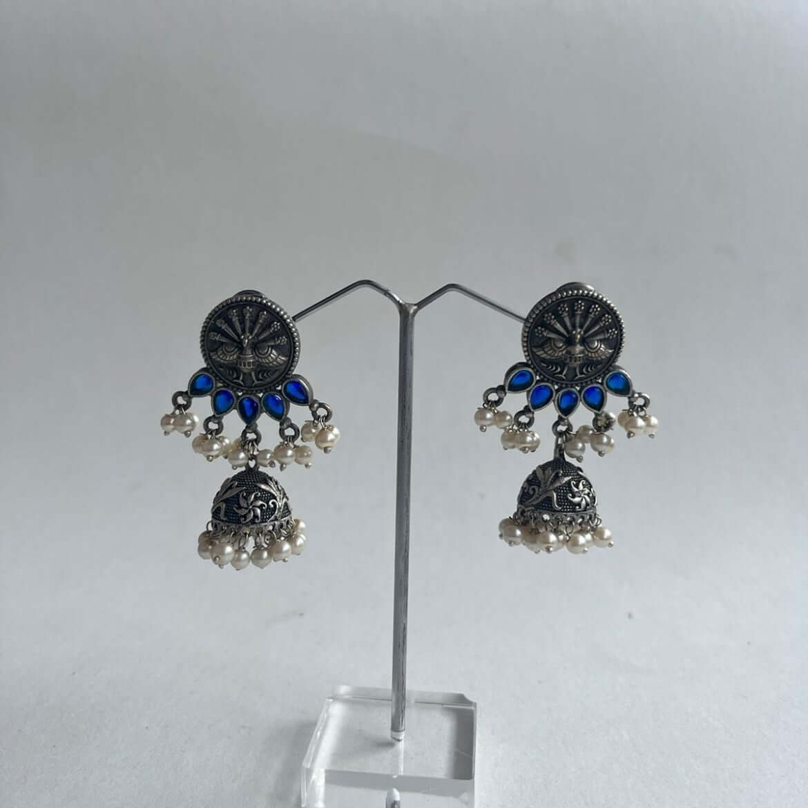 Reshma Oxidized Earrings for Women – Ethnic Silver Imitation Jewelry