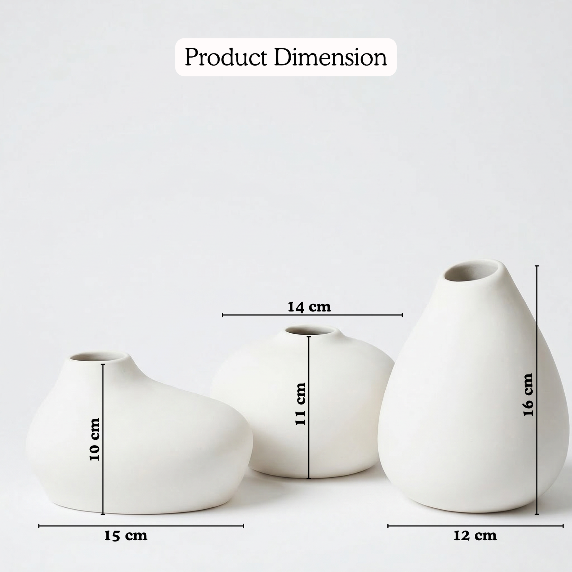 Roll Organic Vase Set handmade ceramic vase — detail view, Indian artisan craft | Mapland
