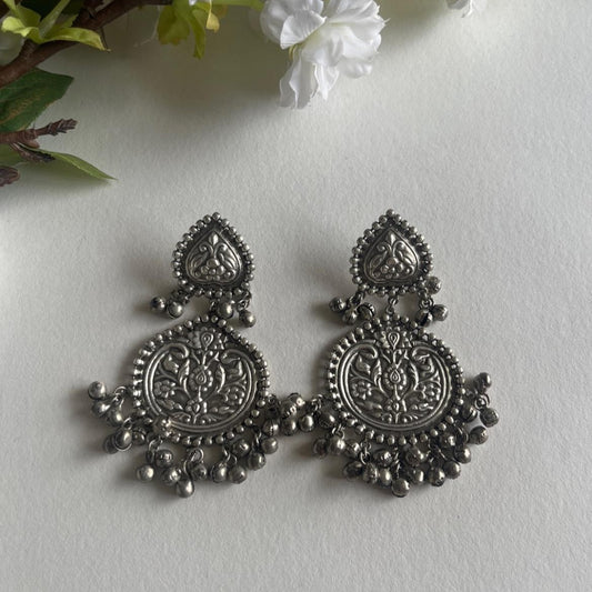 Saira Oxidized Earrings for Women – Ethnic Silver Imitation Jewelry
