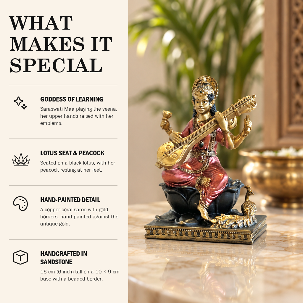 Saraswati Maa sandstone idol what makes it special | Mapland