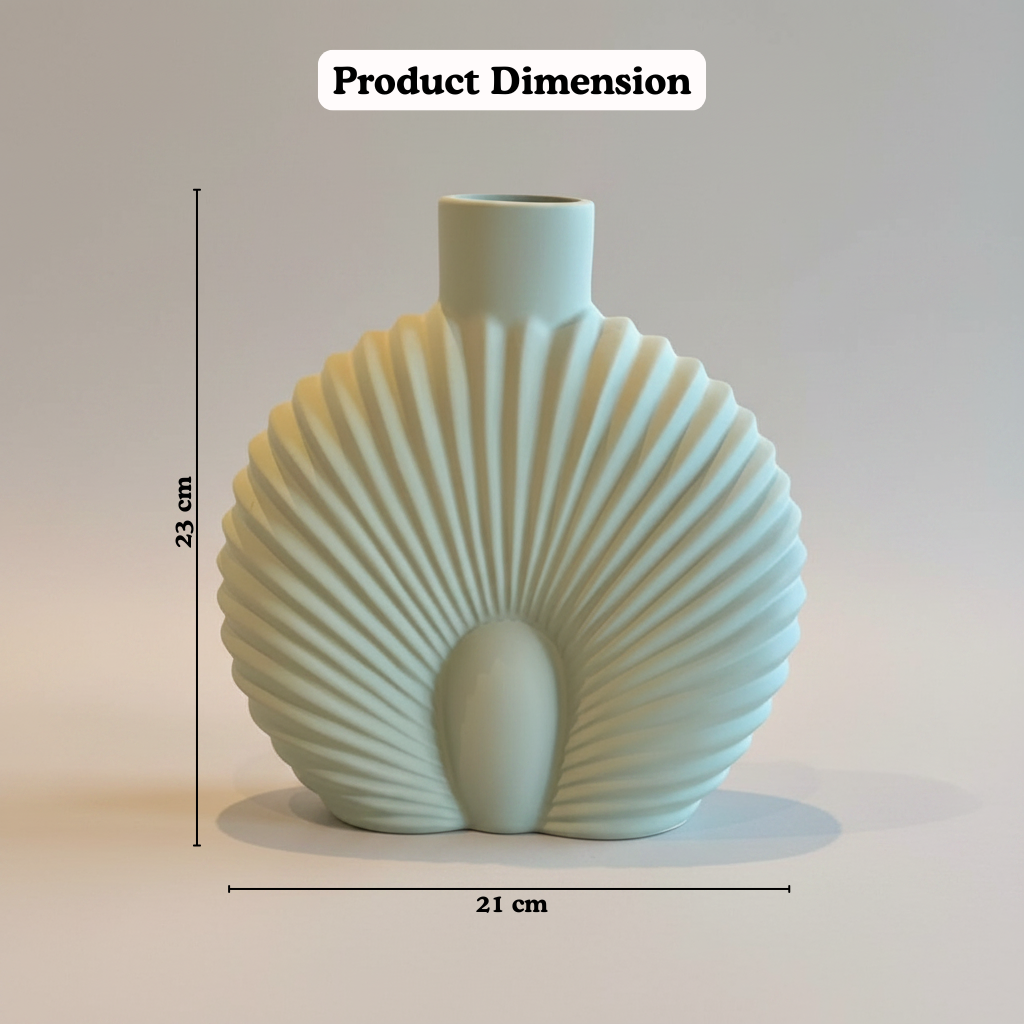 Scallop Shell Ceramic Vase