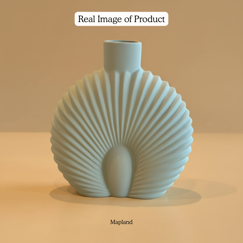 Scallop Shell Ceramic Vase