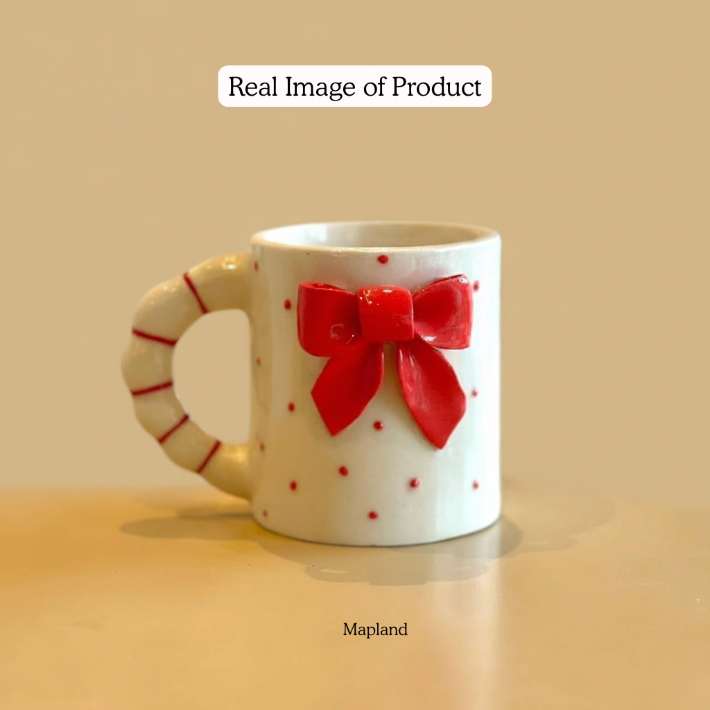 Sculpted Bow Ceramic Mug