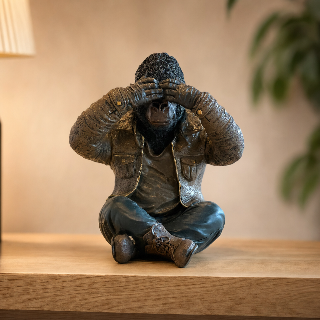 Speak No Evil Gorilla Resin Figurine