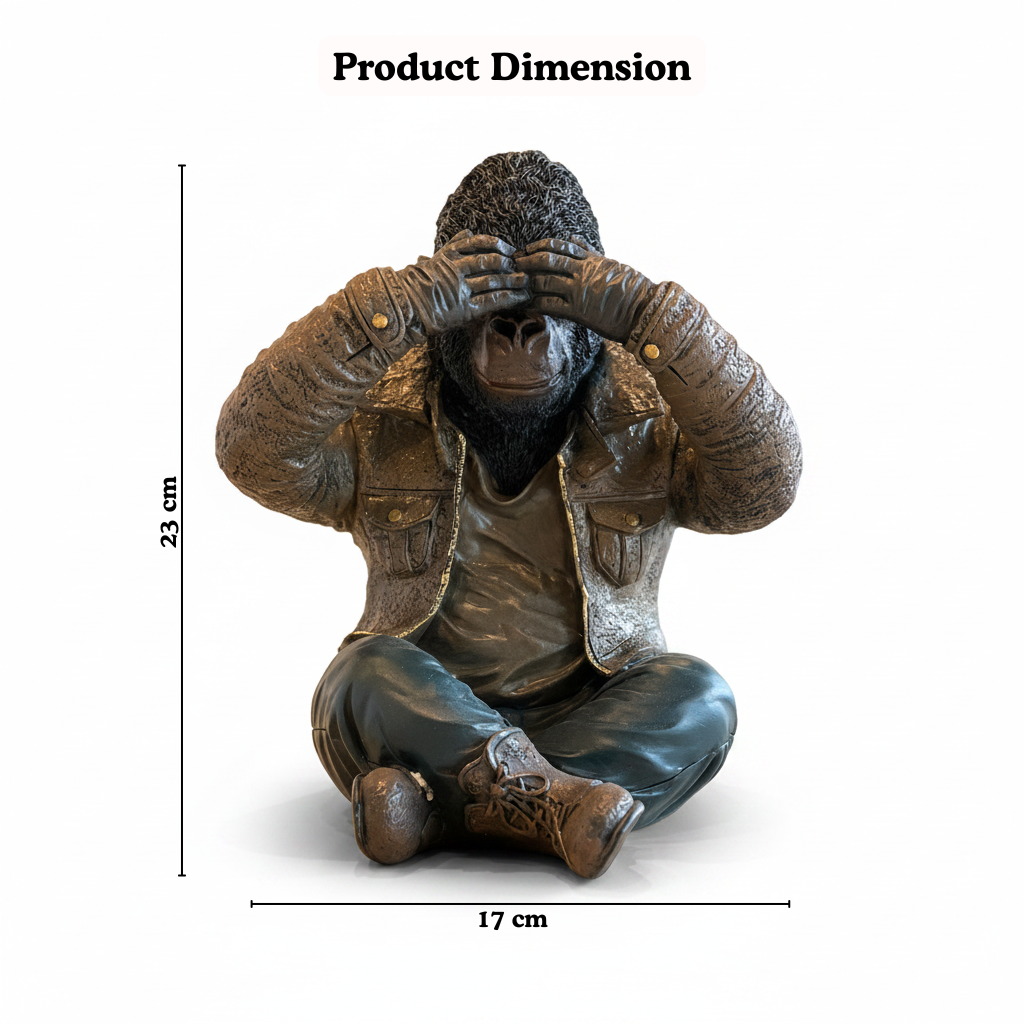 Speak No Evil Gorilla Resin Figurine