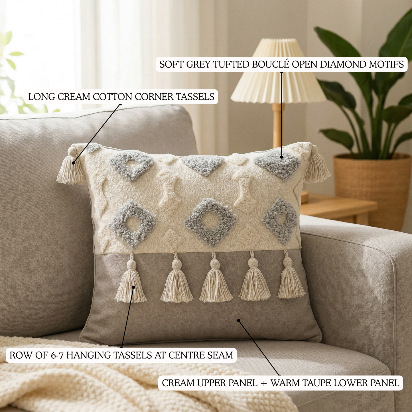Serene Knot Cushion Cover 16*16 Inches