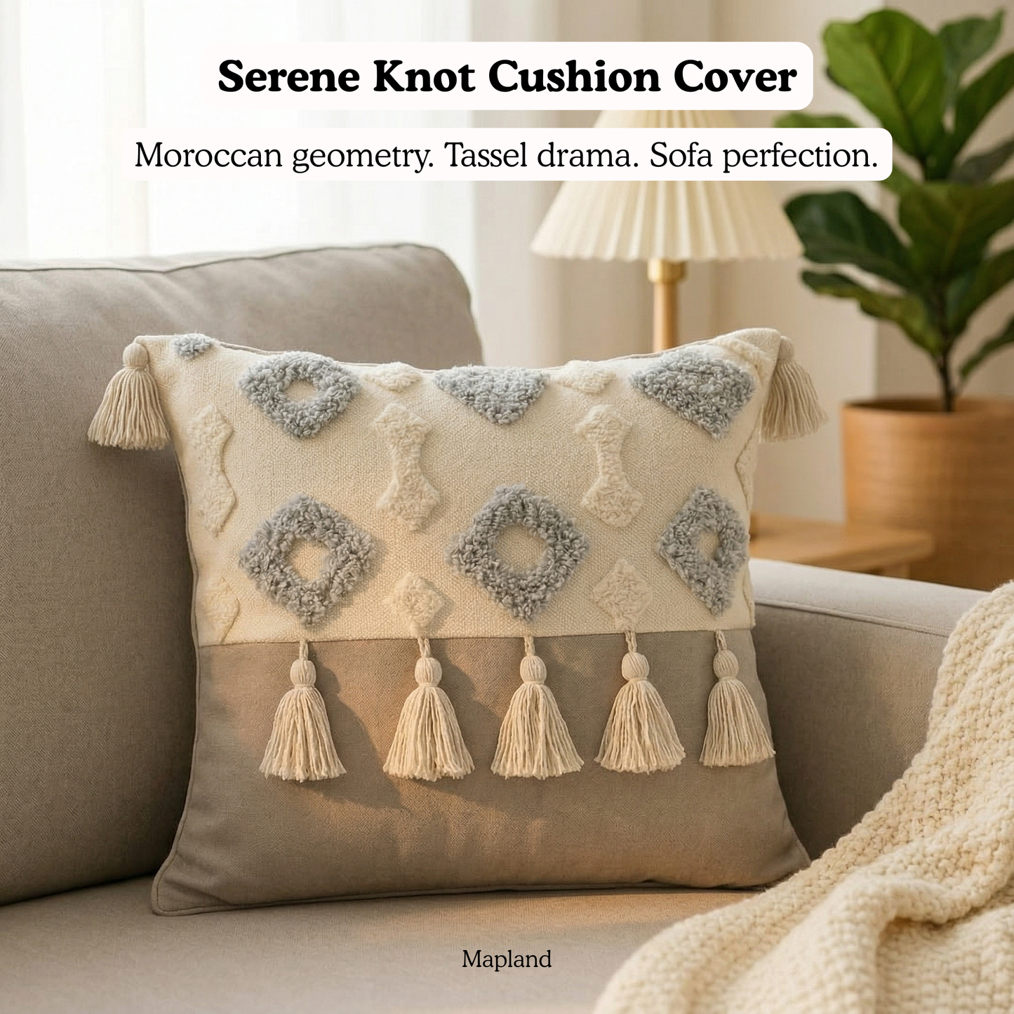 Serene Knot Cushion Cover 16*16 Inches