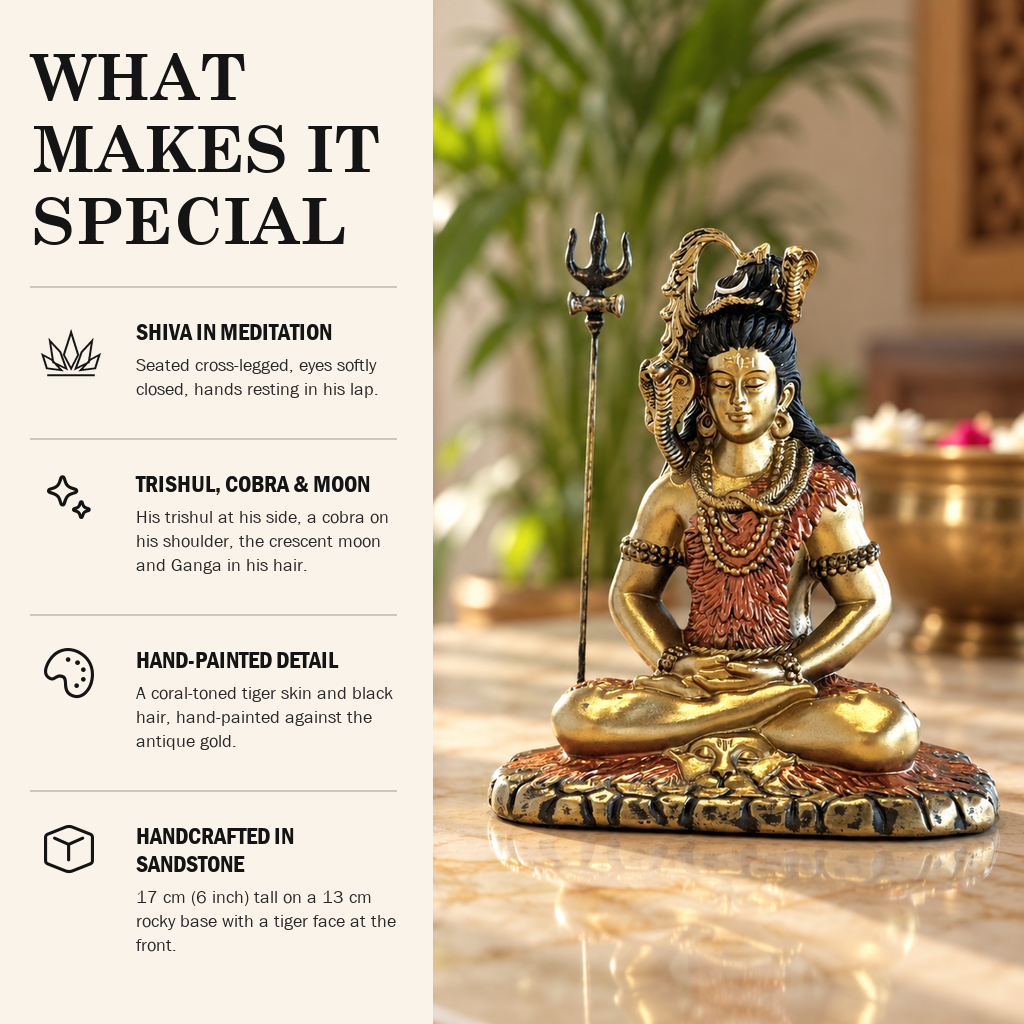 Meditating Shiva sandstone idol what makes it special | Mapland