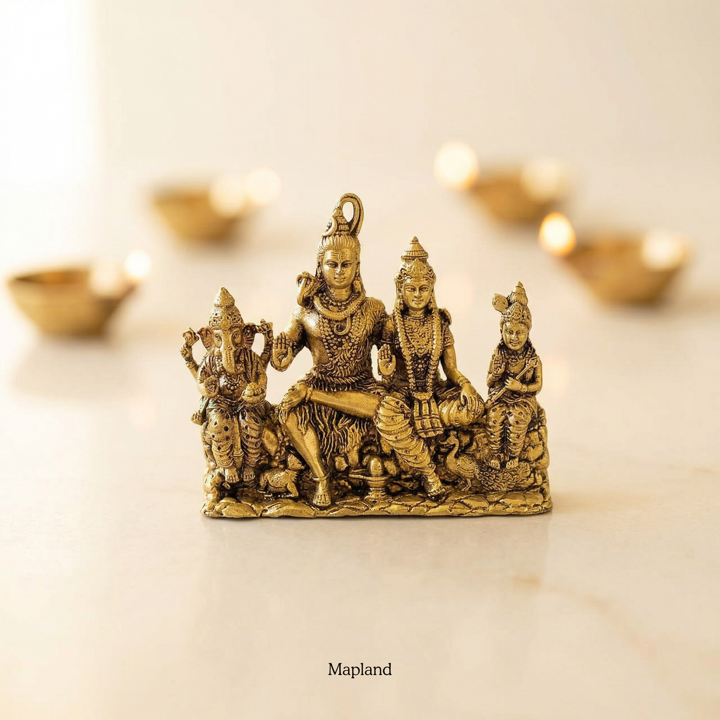 Shiv Pariwar superfine brass idol Design 2 front view | Mapland