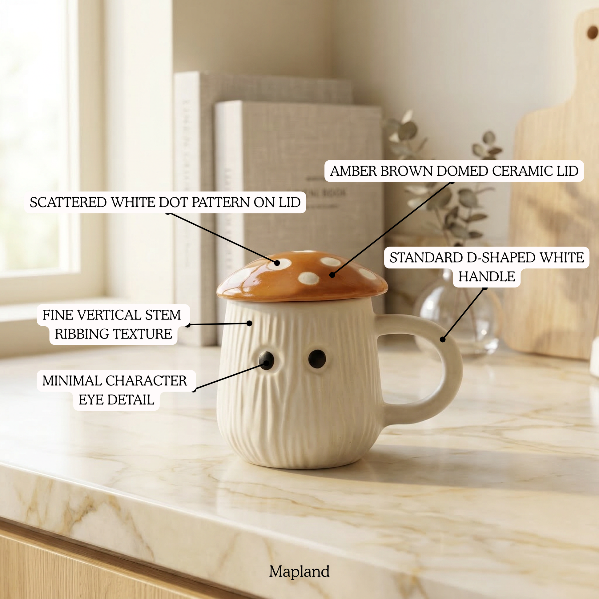 Shroomy Cup with Lid — handmade ceramic cup | Mapland