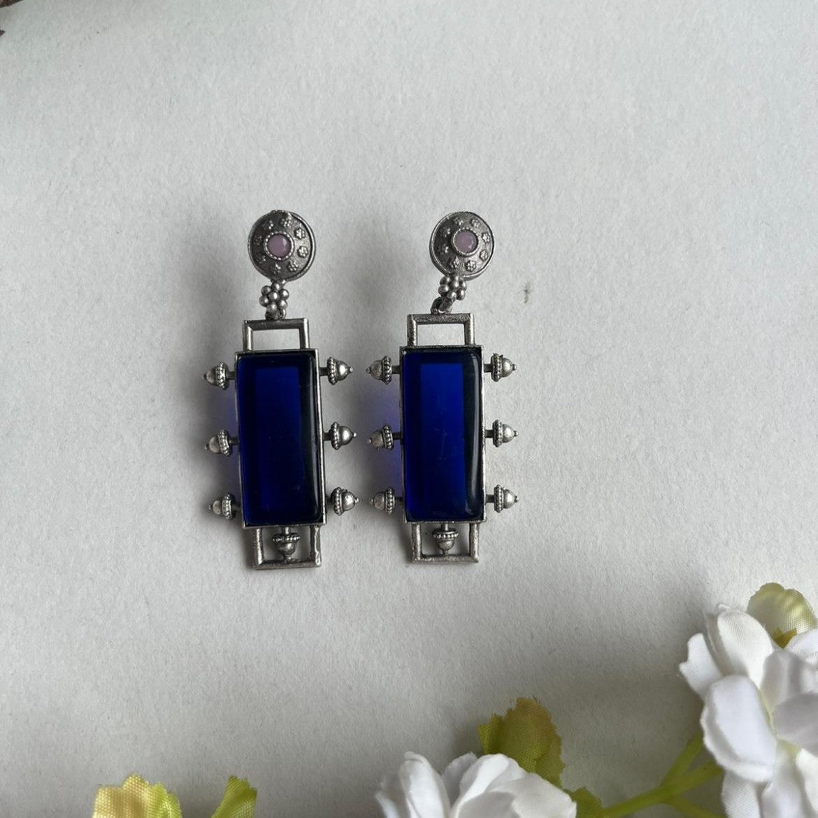 Som Oxidized Earrings for Women – Ethnic Silver Imitation Jewelry