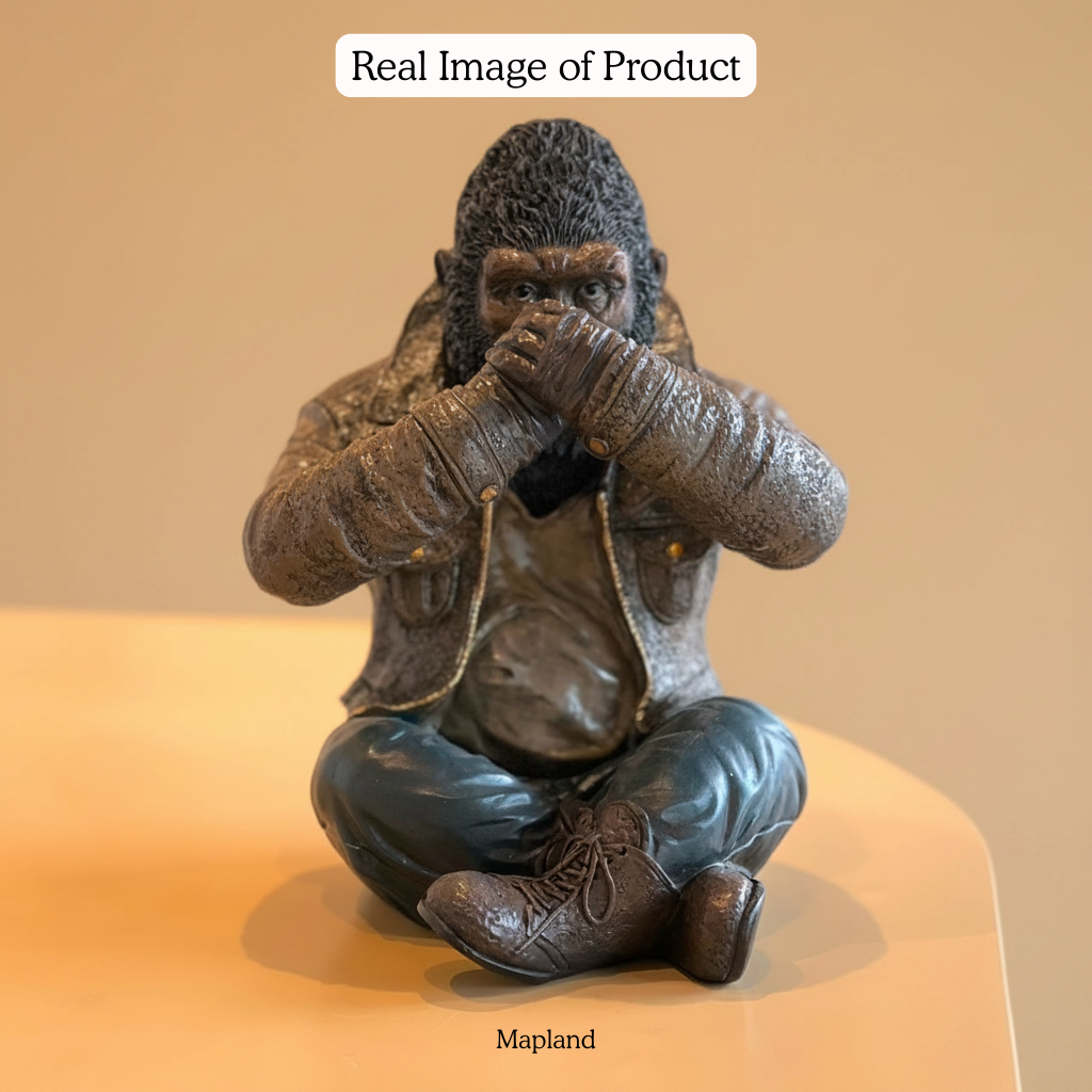 Speak No Evil Gorilla Resin Figurine