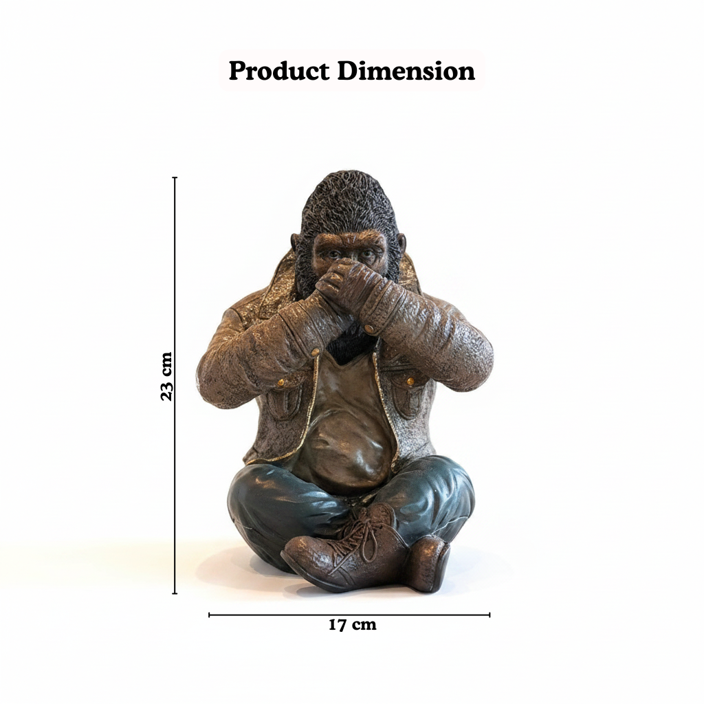 Speak No Evil Gorilla Resin Figurine