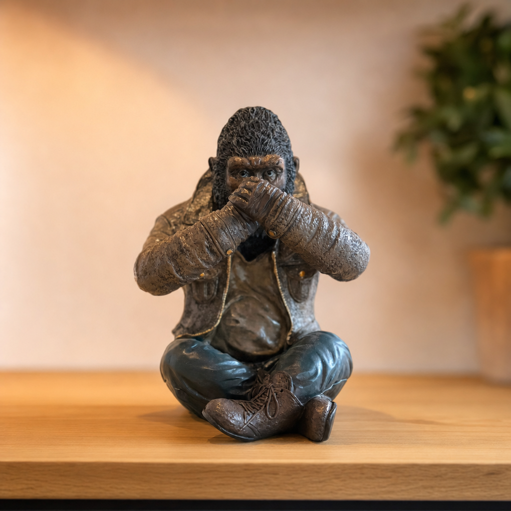 Speak No Evil Gorilla Resin Figurine