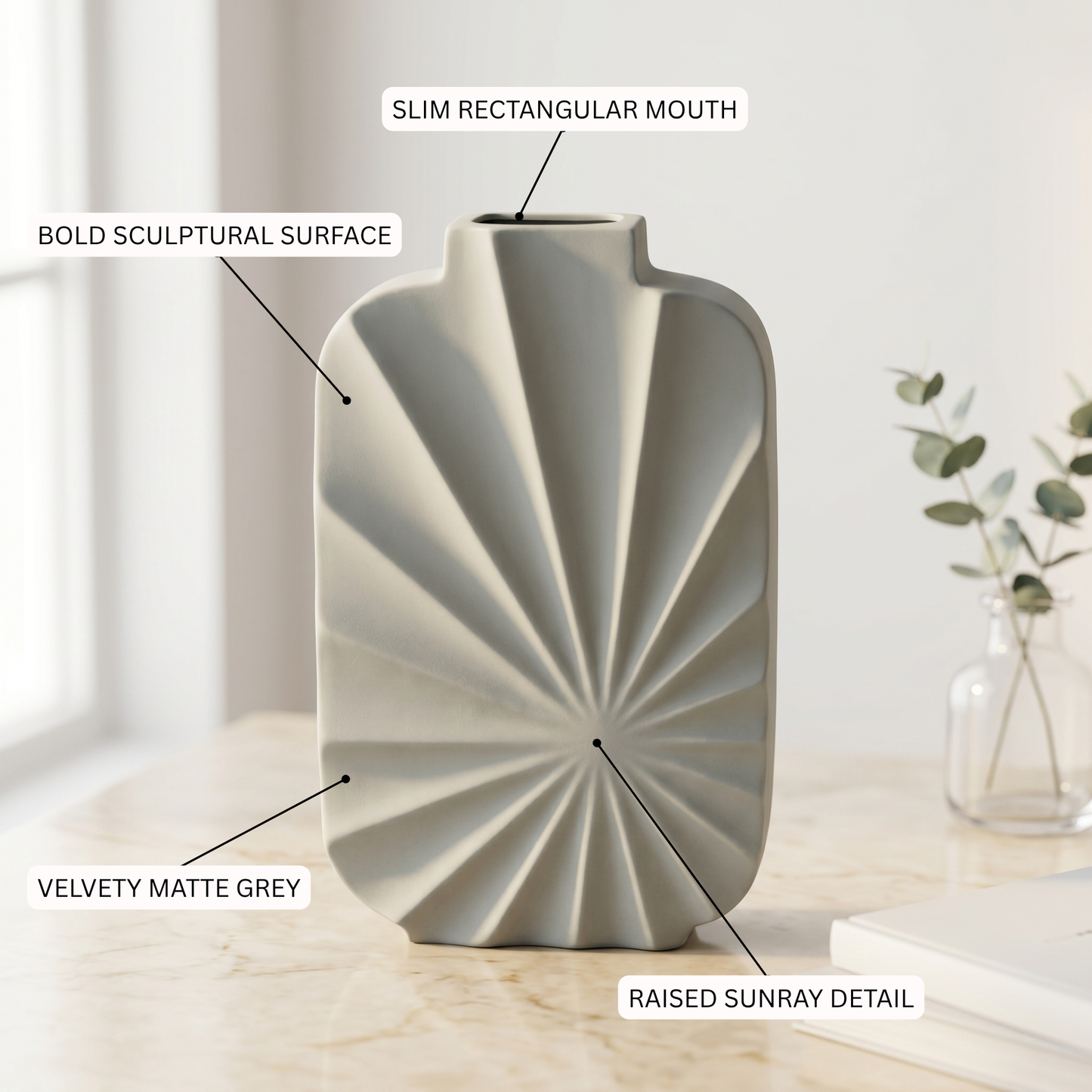 Sunburst Ceramic Vase