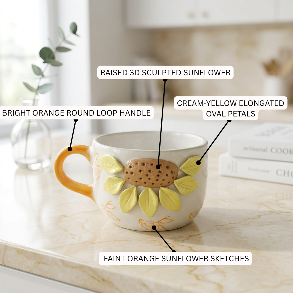 Sunflower Ceramic Mug - Mapland