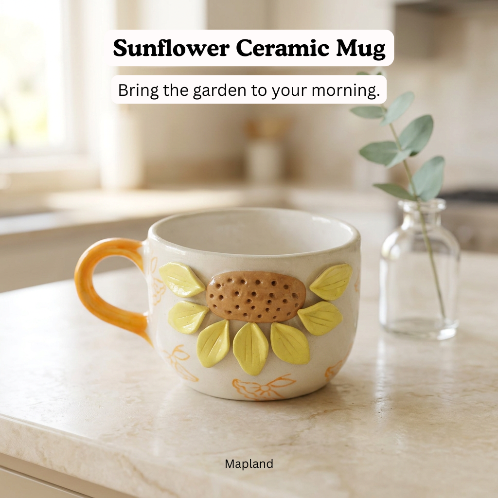 Sunflower Ceramic Mug - Mapland