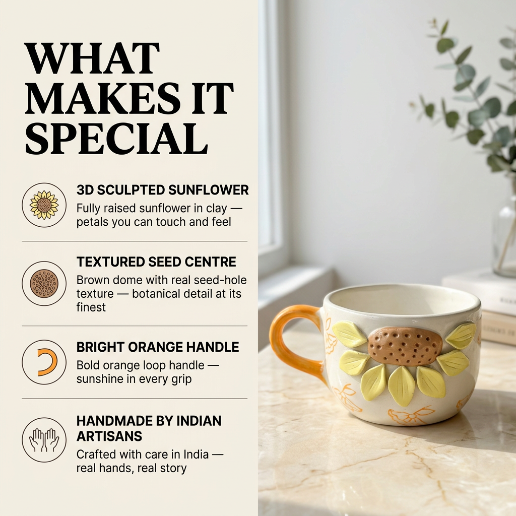 Sunflower Ceramic Mug - Mapland