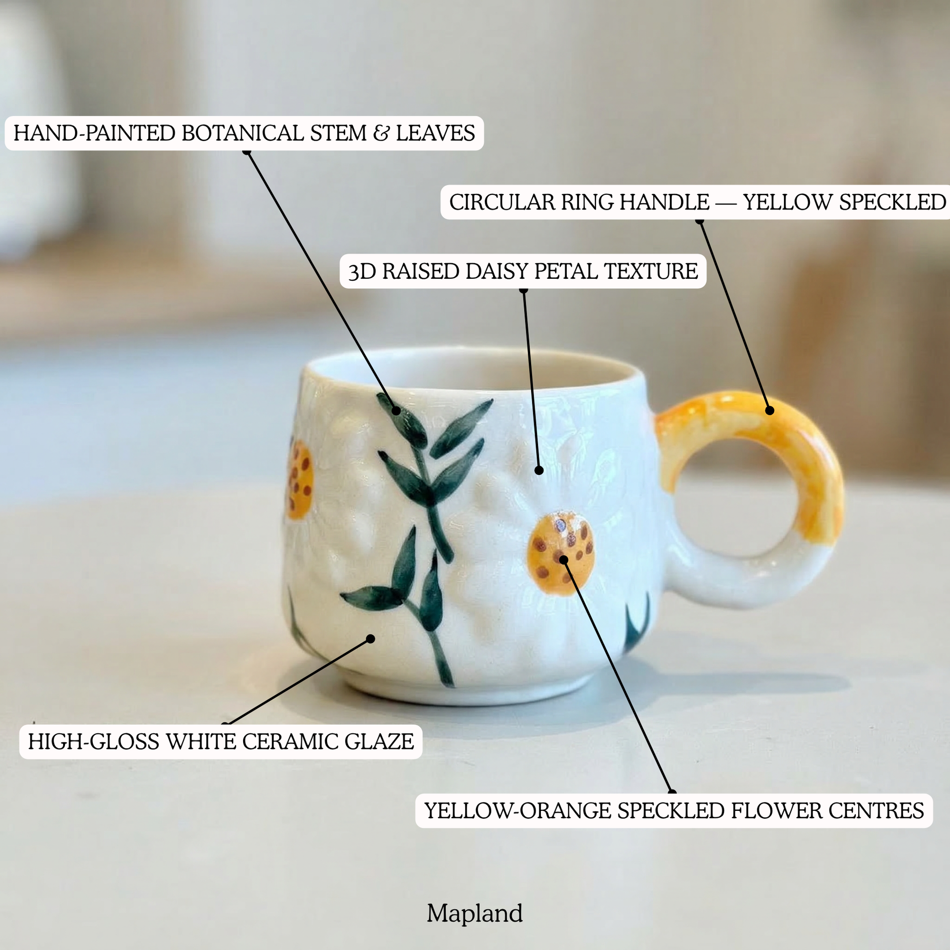 Sunny Bloom Ceramic Cup - Mapland