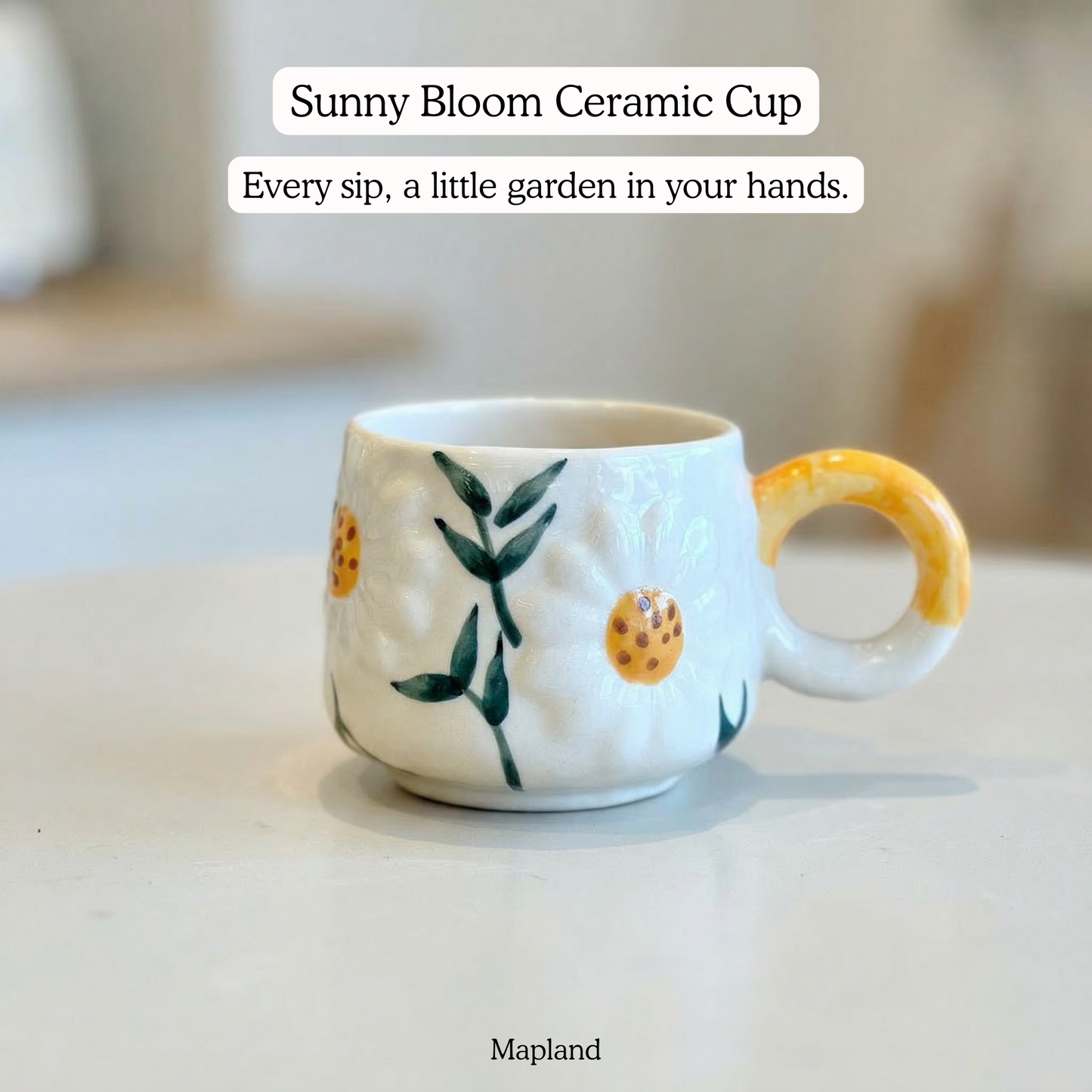 Sunny Bloom Ceramic Cup - Mapland