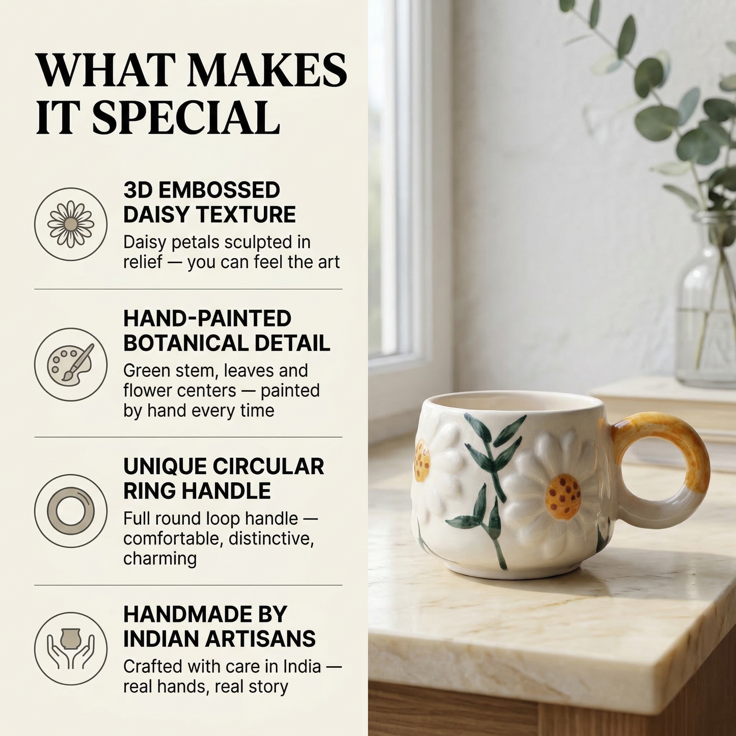 Sunny Bloom Ceramic Cup - Mapland